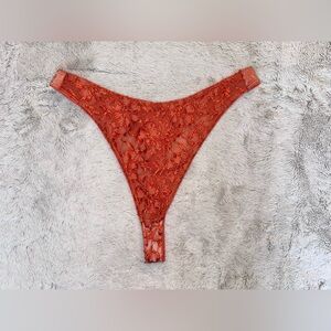 VICTORIA’S SECRET VINTAGE 90’S SECOND SKIN SATIN LACE HIGH RISE THONG PANTY M